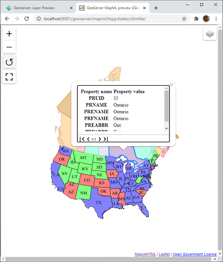 MapML previews can be mashed up by dragging the URL of one preview onto another