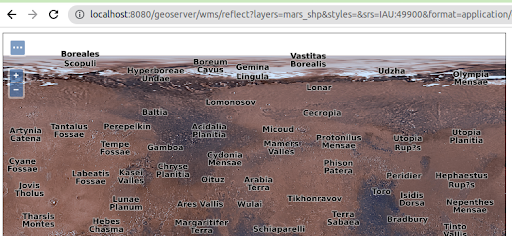 Mars map, raster and vector data